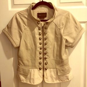 ✨ FLASH SALE! BCBG 100% leather peplum zip up